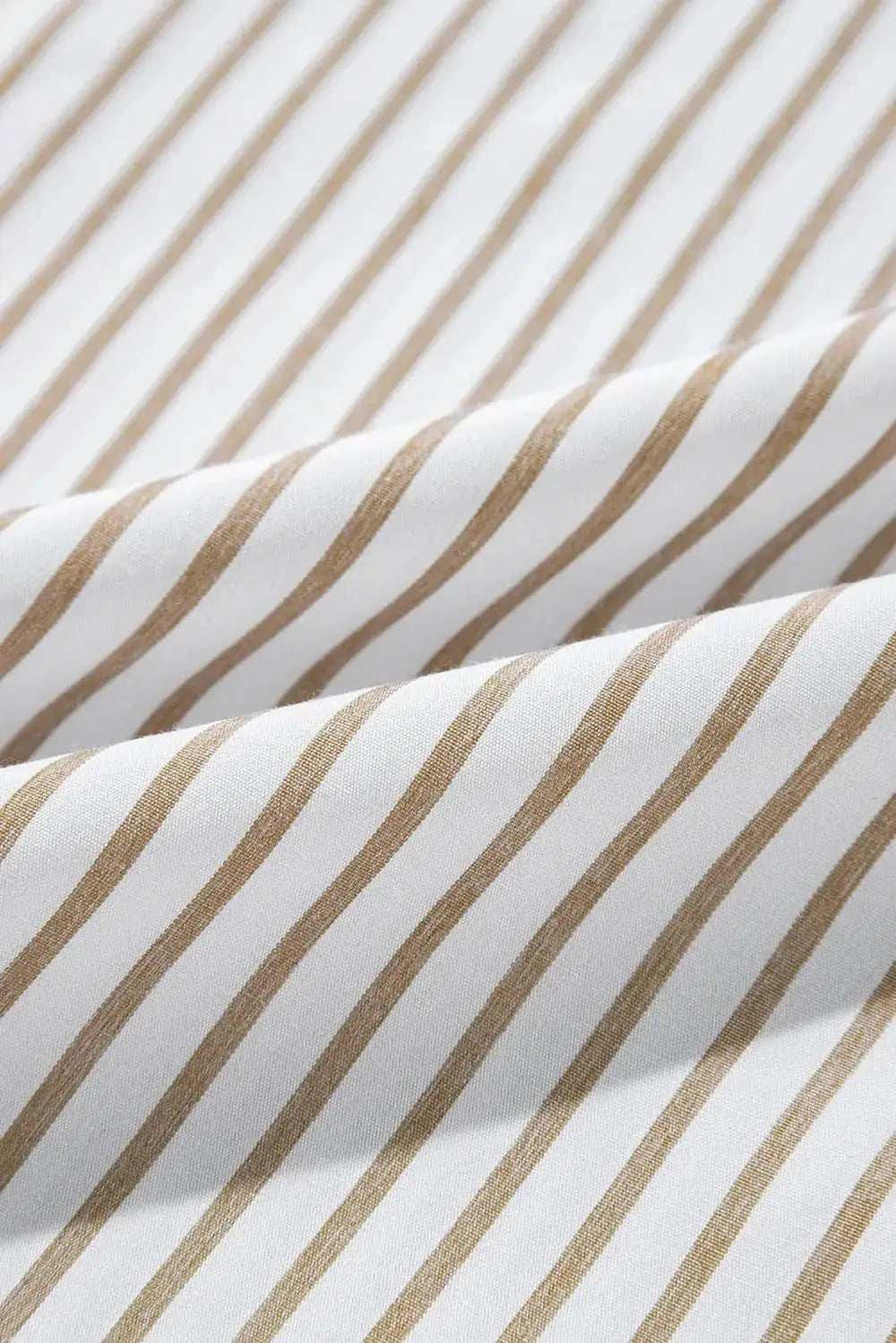 Striped Long Sleeve Mini Shirt Dress - Trendsi - Flyclothing LLC