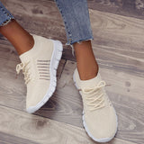 Breathable Mesh Round Toe Lace Up Athletic - Trendsi