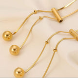 18K Gold-Plated Titanium Steel Hollow Bead Necklace - Trendsi - Flyclothing LLC