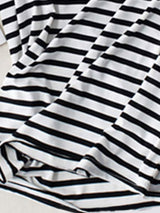 Striped Round Neck Short Sleeve T-Shirt with Bra - Trendsi - Flyclothing LLC