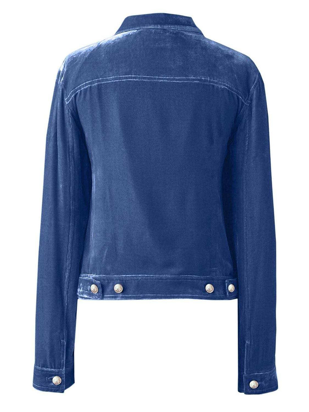 Button Up Long Sleeve Jacket with Chest Pockets - Trendsi - Flyclothing LLC