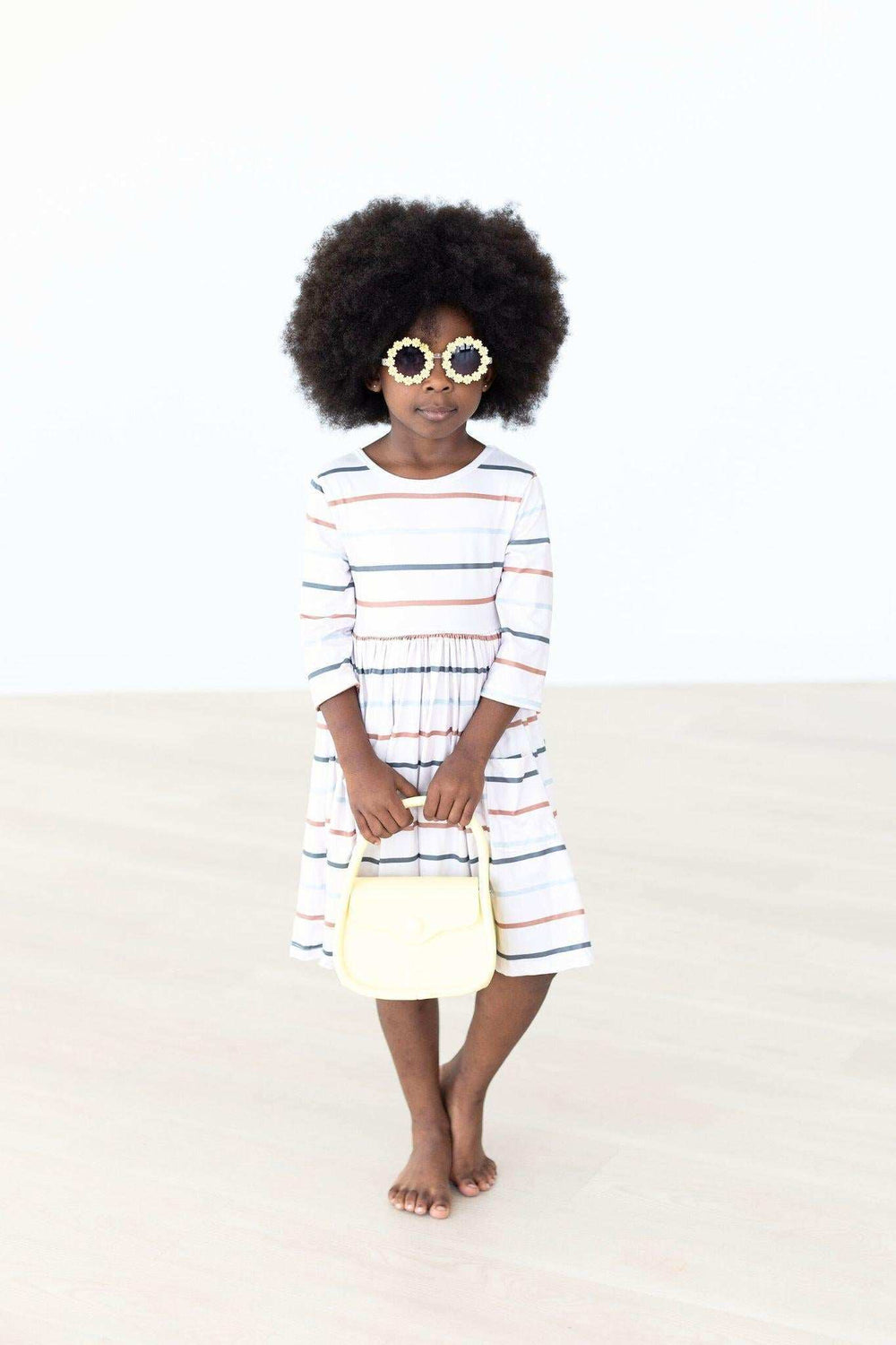 Fall Stripes 3/4 Sleeve Pocket Twirl Dress - Mila & Rose ® - Flyclothing LLC