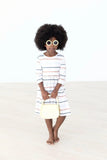 Fall Stripes 3/4 Sleeve Pocket Twirl Dress - Mila & Rose ®