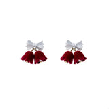 Velvet Bell Earrings with Bow - Trendsi - Flyclothing LLC