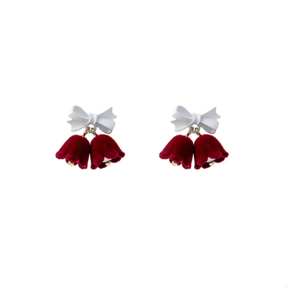 Velvet Bell Earrings with Bow - Trendsi - Flyclothing LLC