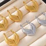 Titanium Steel Leaf Shape Earrings - Trendsi - Flyclothing LLC