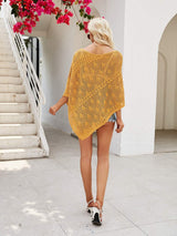 Openwork Boat Neck Shawl Cover Up - Trendsi - Flyclothing LLC