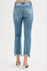RISEN Full Size High Rise Crop Straight Slim Jeans Plus Size - Trendsi - Flyclothing LLC