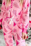Printed V-Neck Long Sleeve Top and Pants Lounge Set - Trendsi - Flyclothing LLC