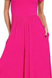 Zenana Double Layered Short Sleeve Jumpsuits - Trendsi