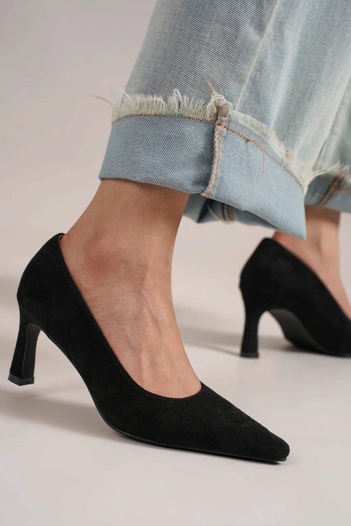 Beast Fashion Faux Suede Point Toe Pumps - Trendsi - Flyclothing LLC