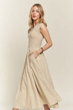 ADORA V-Neck Cap Sleeve Dress - Trendsi