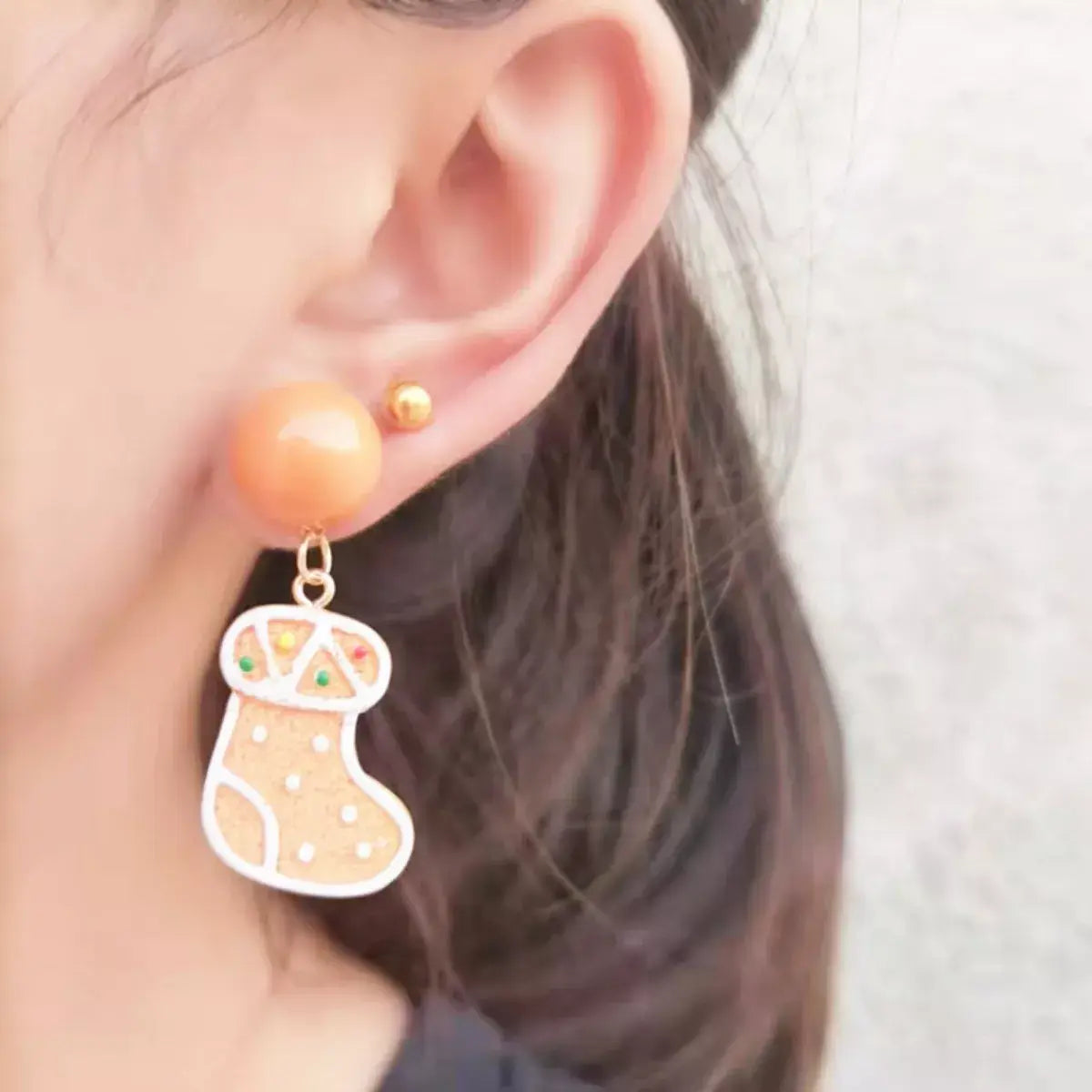 Christmas Gingerbread Man Drop Earrings - Trendsi - Flyclothing LLC