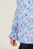 Double Take Full Size Printed Flounce Sleeve Blouse - Trendsi - Flyclothing LLC