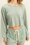 HYFVE Boat Neck Long Sleeve Cropped Top - Trendsi