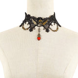 Halloween Lace Skull Necklace and Earrings Jewelry Set - Trendsi - Flyclothing LLC