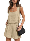 Square Neck Tank and Shorts Set - Trendsi