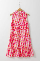 Printed Mock Neck Sleeveless Dress - Trendsi - Flyclothing LLC