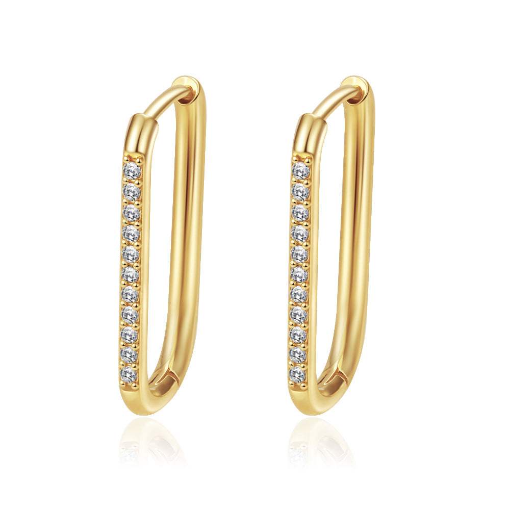 Womens Simple Stainless Steel Hoop Earrings - My Store - Flyclothing LLC