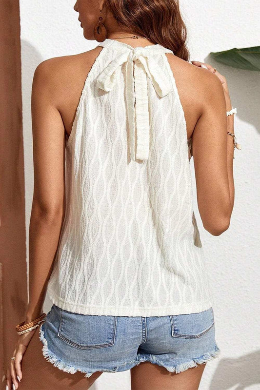 Lace Detail Grecian Neck Tank - Trendsi - Flyclothing LLC