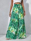 Printed High Waist Wide Leg Pants - Trendsi