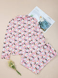Halloween Ghost Print Button Up Top and Pants Lounge Set - Trendsi - Flyclothing LLC