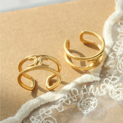 Titanium Steel Double-Layered Ring - Trendsi