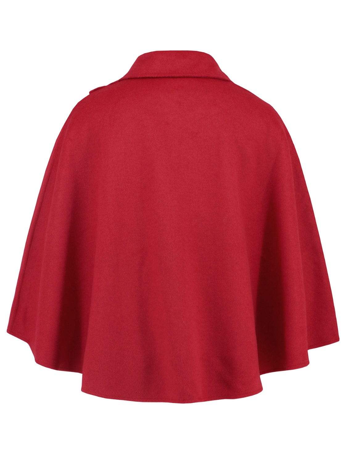 Collared Neck Cropped Cape - Trendsi - Flyclothing LLC