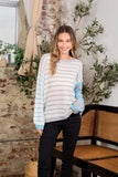 Sew In Love Full Size Striped Dropped Shoulder Sweater - Trendsi