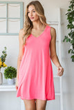 Heimish Full Size V-Neck Mini Tank Dress with Pockets - Trendsi