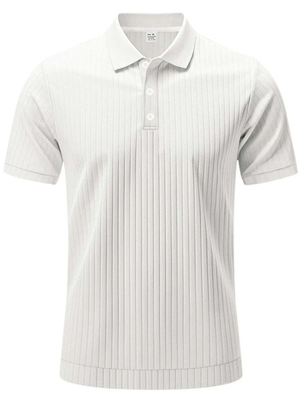Men's Full Size Ribbed Short Sleeve Polo Plus Size - Trendsi - Flyclothing LLC