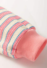 Striped Johnny Collar Long Sleeve Sweatshirt - Trendsi - Flyclothing LLC
