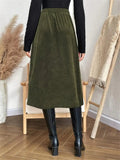 Pocketed Back Elastic Waist Skirt - Trendsi
