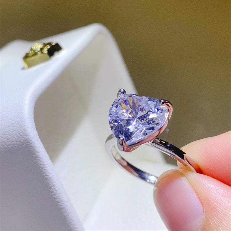 5 Carat 925 Sterling Silver Moissanite Heart Shape Ring - Trendsi - Flyclothing LLC