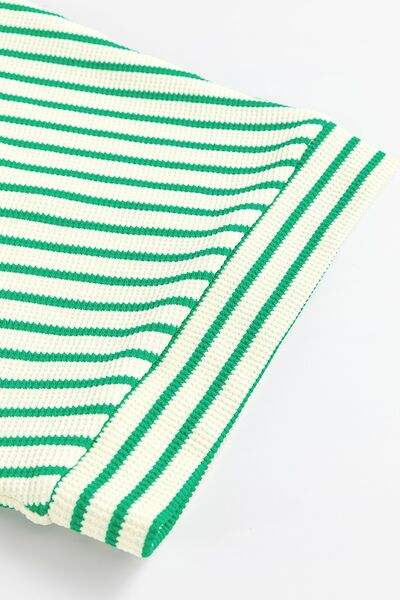 Striped Half Sleeve Tie Waist Romper - Trendsi - Flyclothing LLC