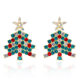 Christmas Tree Rhinestone Earrings - Trendsi - Flyclothing LLC