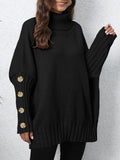 Turtleneck Long Sleeve Sweater - Trendsi