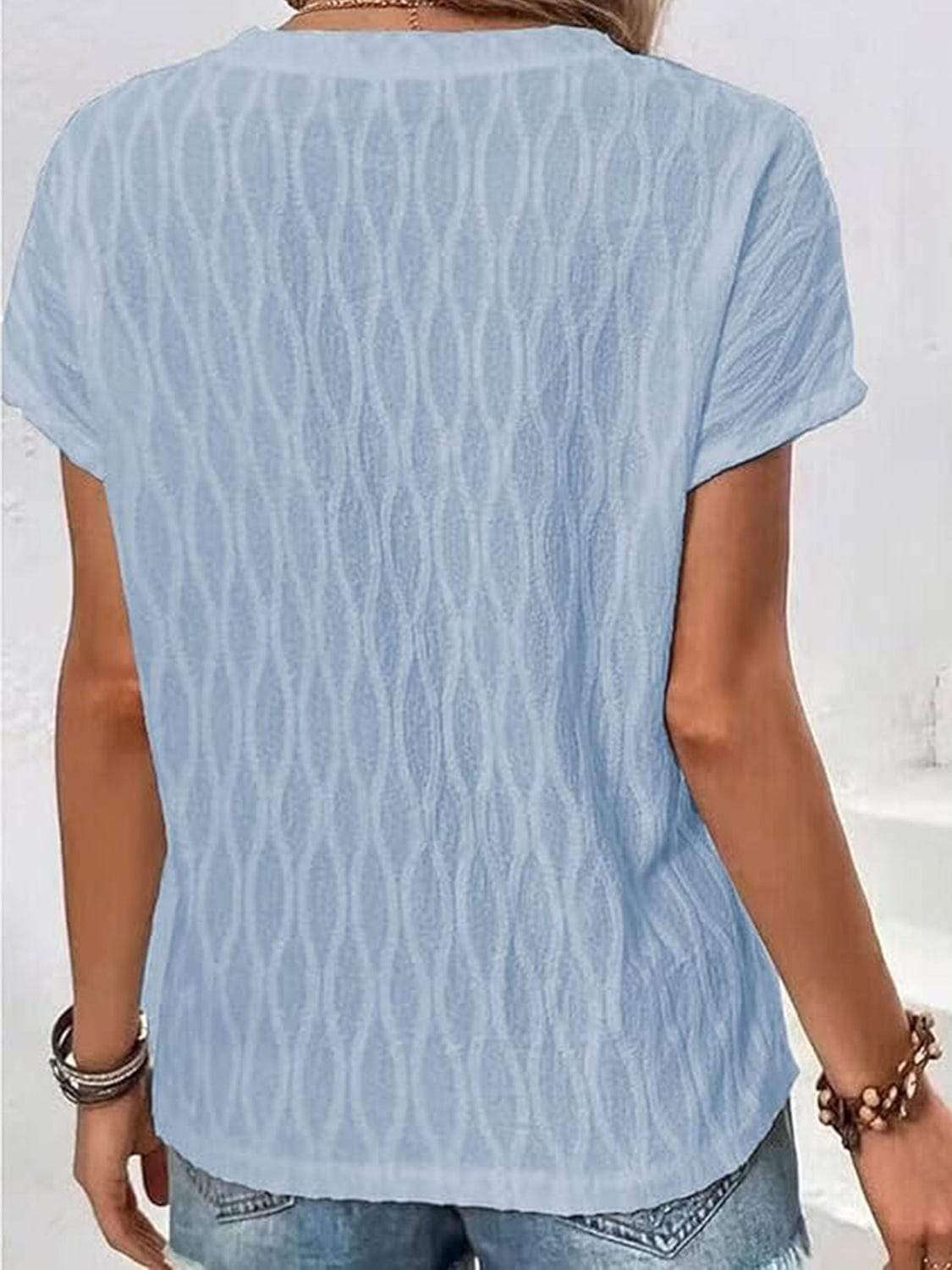 Full Size Round Neck Short Sleeve T-Shirt - Trendsi - Flyclothing LLC