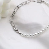 Pearl & Chain Link Necklace - Trendsi - Flyclothing LLC