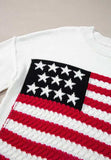 US Flag Side Slit Drop Shoulder Sweater - Trendsi - Flyclothing LLC