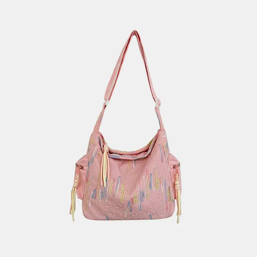 Contrast Texture Shoulder Bag - Trendsi - Flyclothing LLC