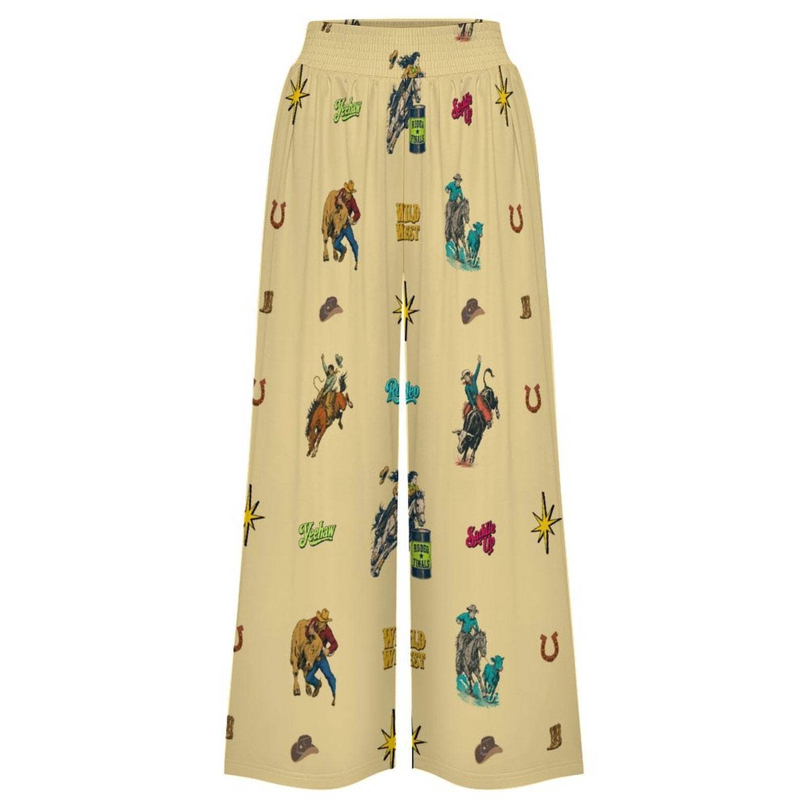 Baha Ranch The Last Roundup Rodeo High Waisted Wide Leg Pants