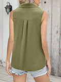 Johnny Collared Button Up Sleeveless Top - Trendsi - Flyclothing LLC