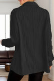 Textured Collared Neck Long Sleeve Shirt - Trendsi