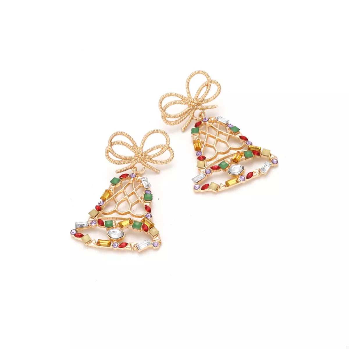 18K Gold-Plated Christmas Bell Dangle Earrings - Trendsi - Flyclothing LLC