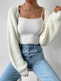 Honey Open Front Long Sleeve Cropped Cardigan - Trendsi