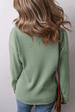 Plus Size Pocketed Ribbed Round Neck Long Sleeve Top - Trendsi - Flyclothing LLC