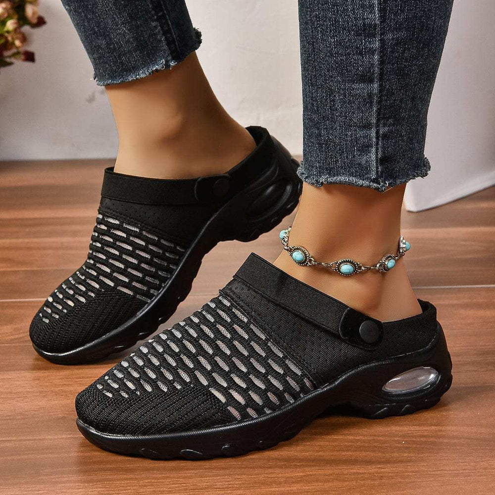 Breathable Mesh Round Toe Sneakers - Trendsi - Flyclothing LLC