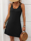 Texture Scoop Neck Double Spaghetti Strap Dress - Trendsi - Flyclothing LLC