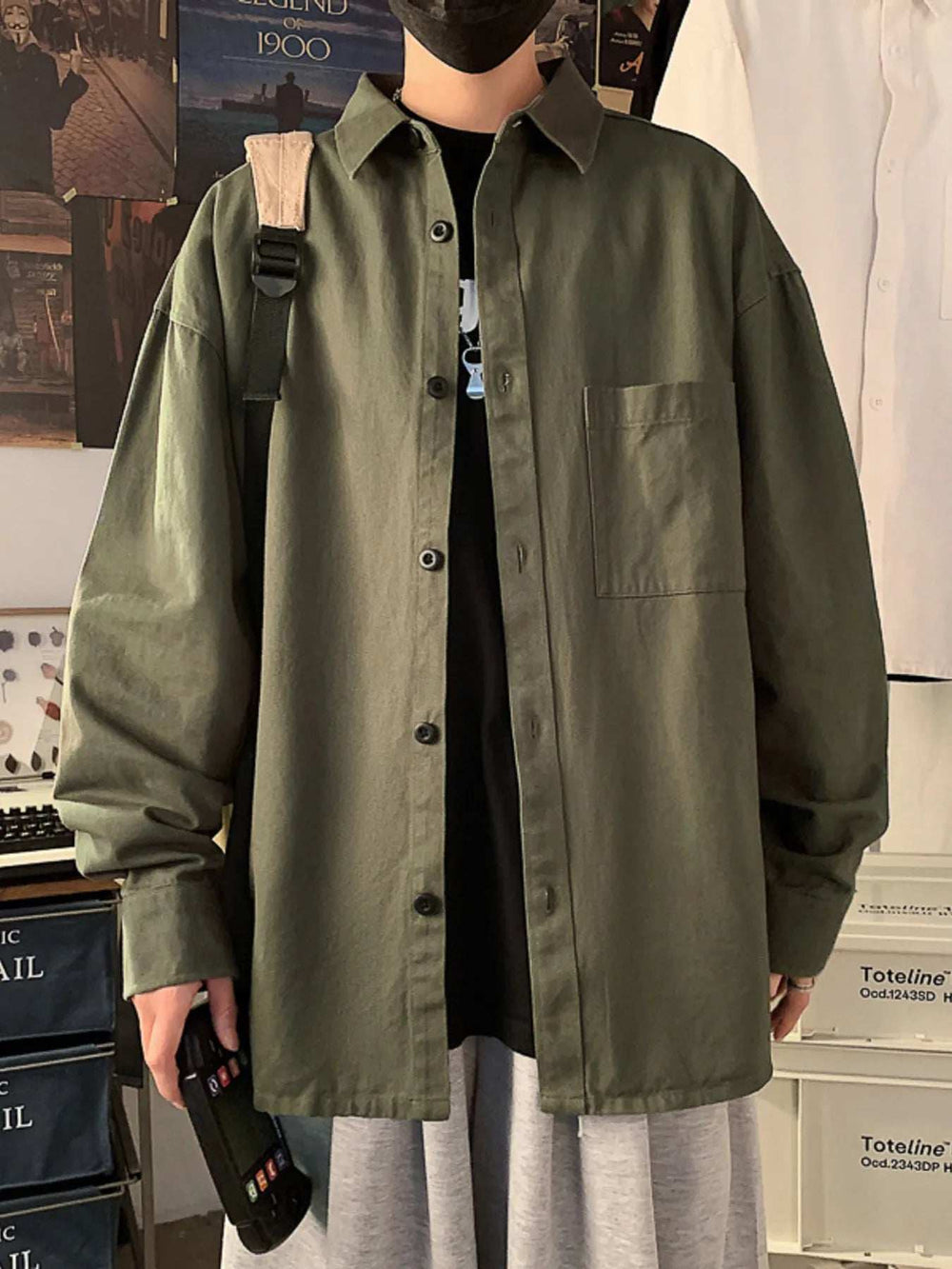 Men's Full Size Button Up Long Sleeve Shirt Plus Size - Trendsi - Flyclothing LLC